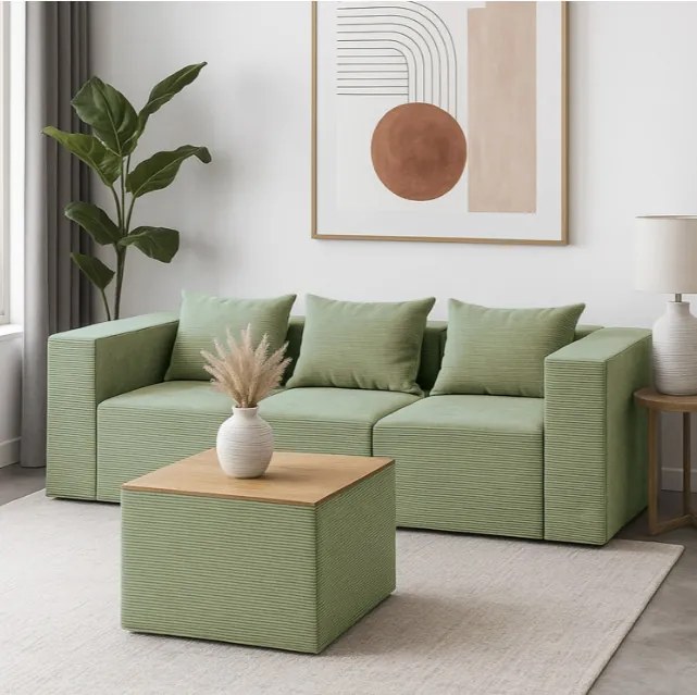 Trojmiestna modulárna sedačka NOVA Poso 047 olivová