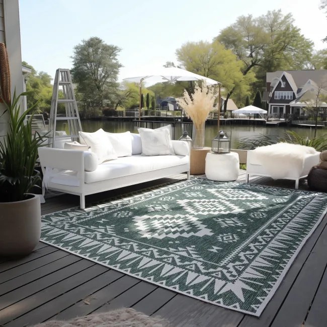 Obojstranný koberec Elle Decoration GEMINI Dynamic zelený