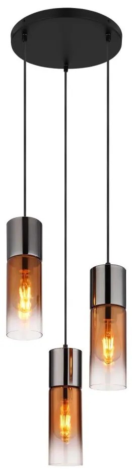 Globo 21000-3HG - Luster na lanku ANNIKA 3xE27/25W/230V čierna/medená