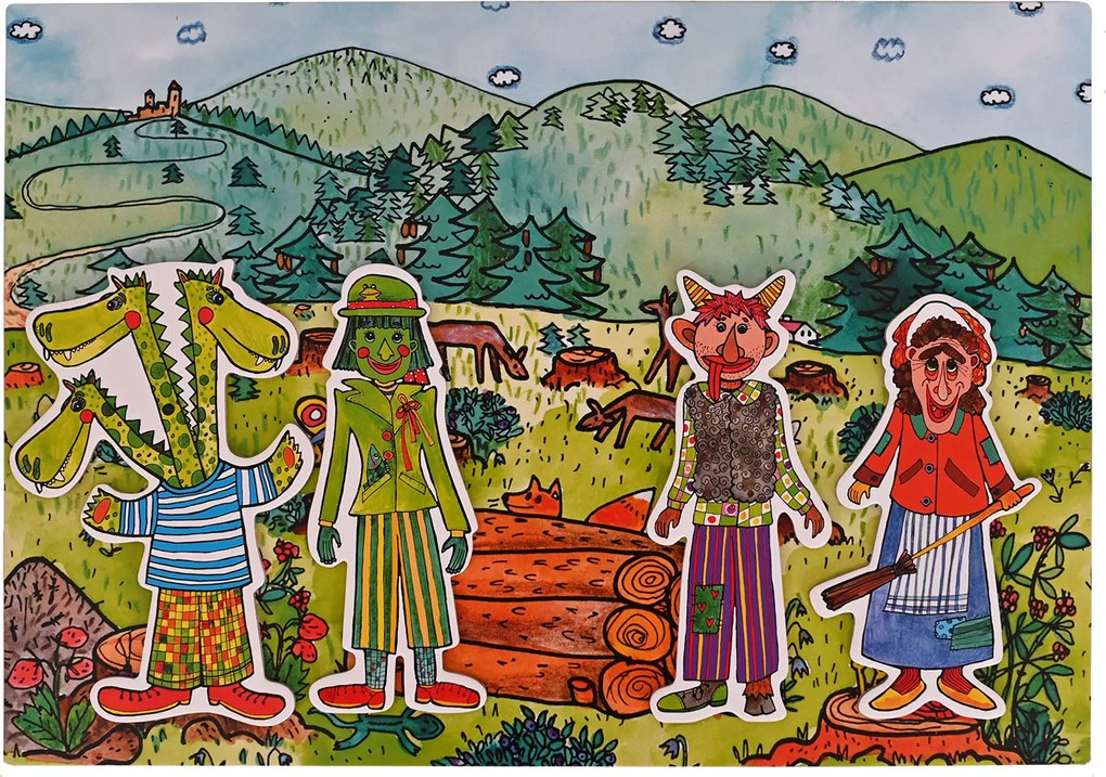 MARIONETINO Sada bábok a kulís – Drak a strašidlá