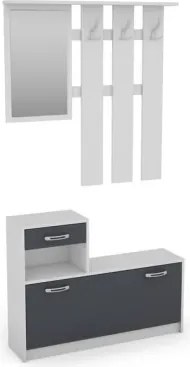 Predsieňová stena Astor, biela/grafit%