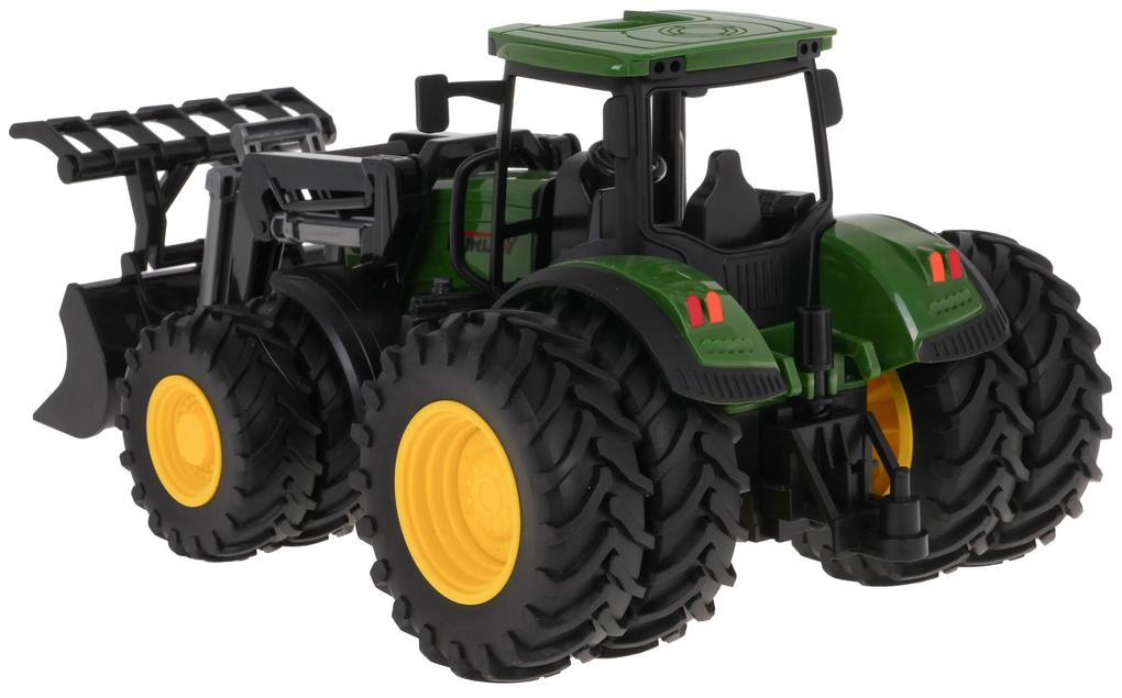 Zelený traktor pre deti 1:24 + pohyblivé prvky + 8 kolies ZAU.9951HB
