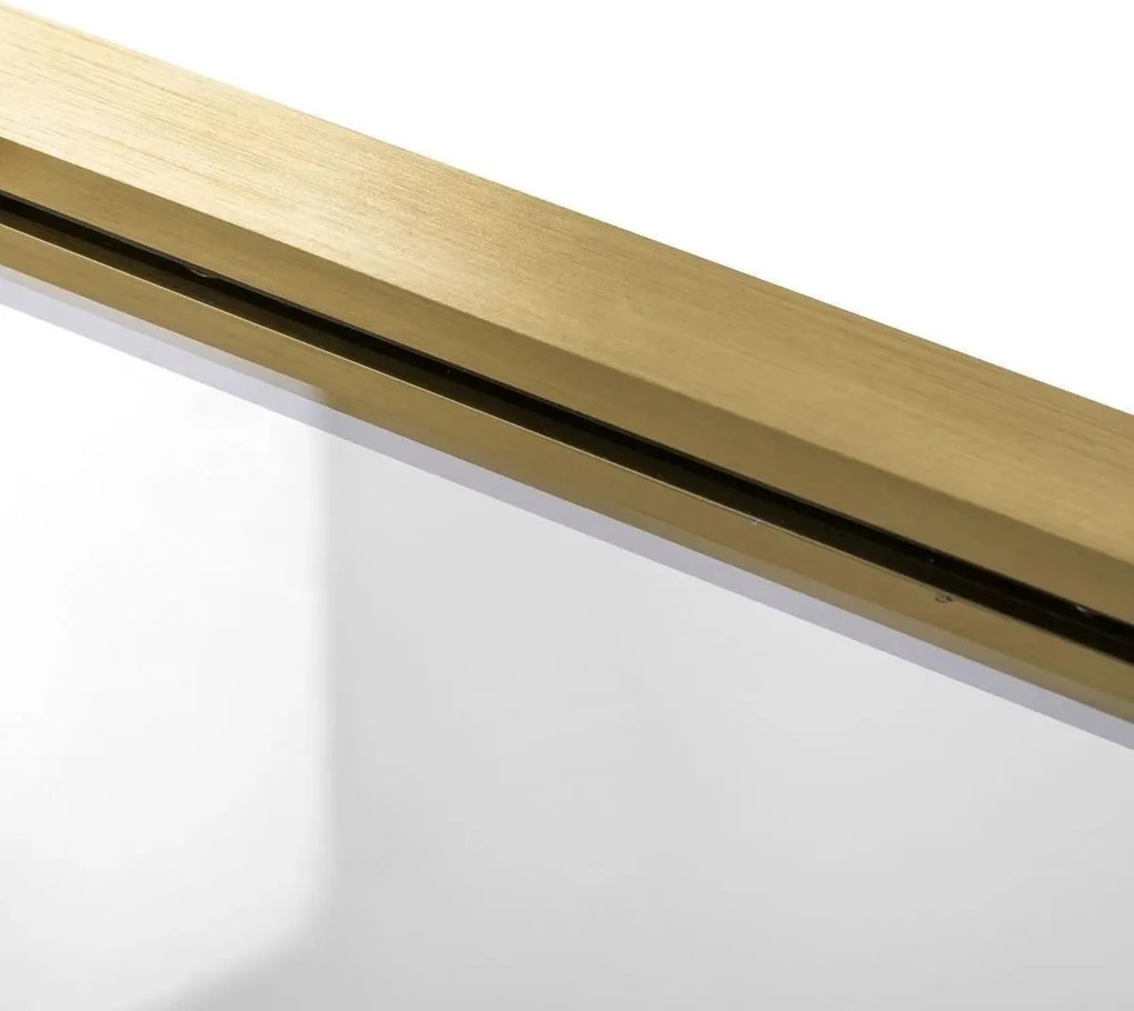 Jednokrídlové posuvné sprchové dvere REA RAPID SLIDE 140 cm pre inštaláciu do niky, zlaté kartáčované/transparent - bez vaničky