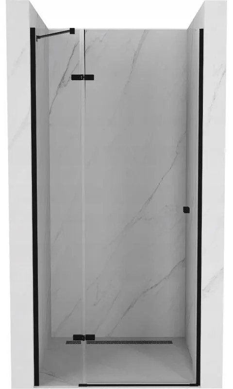 Mexen Roma, sprchové dvere do otvoru 110 x 190 cm, 6mm číre sklo, čierny profil, 854-110-000-70-00