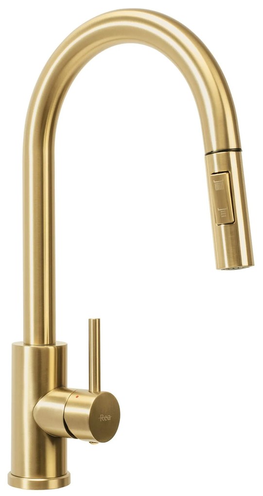 Rea Leo, 1-komorový oceľový drez 400x450x185 mm, zlatá matná, ZLE-06001
