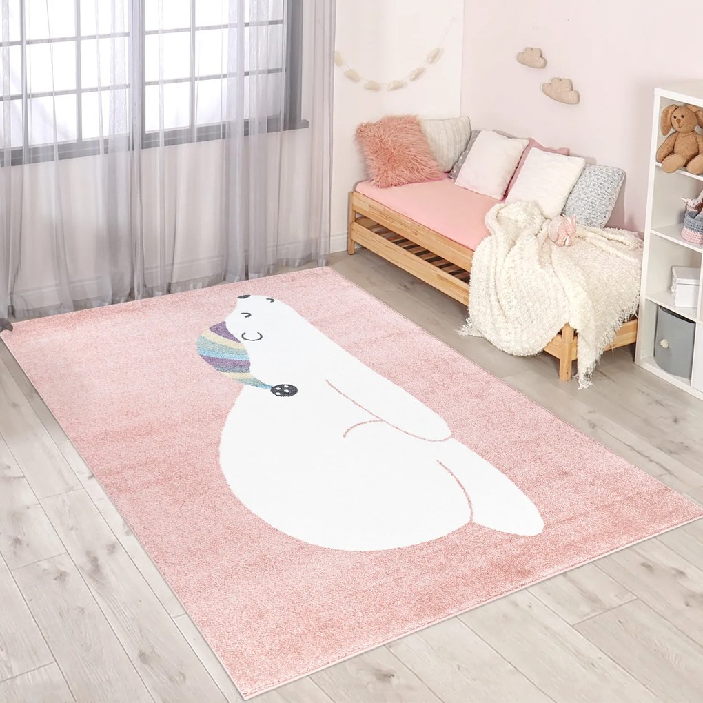 Dekorstudio Detský ružový koberec ANIME - medveď 921 Rozmer koberca: 80x150cm