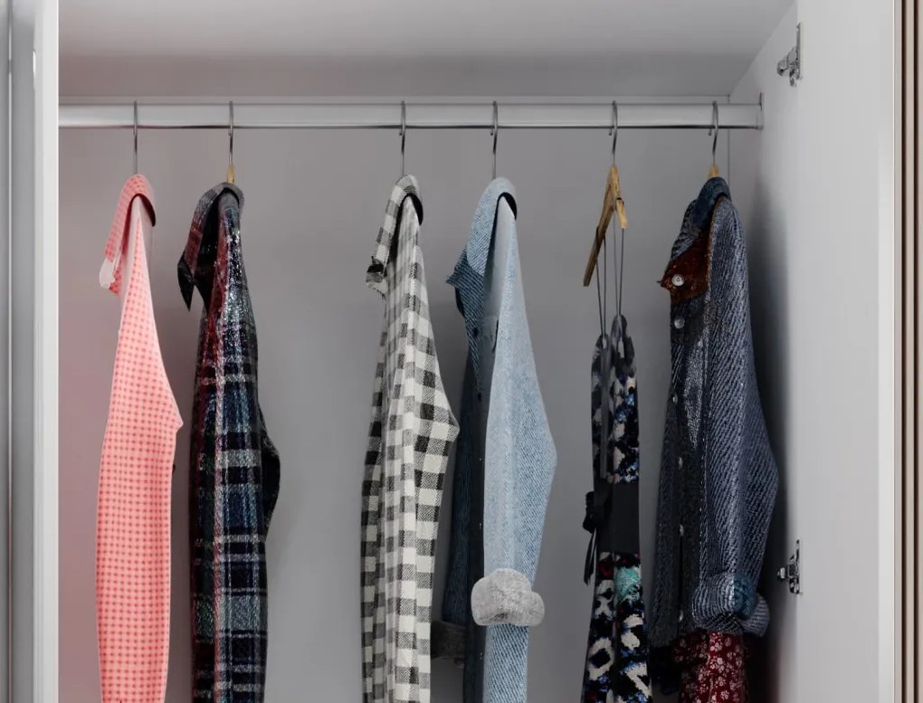 Šatníková skriňa Ivar, 180 cm, biela/grafit