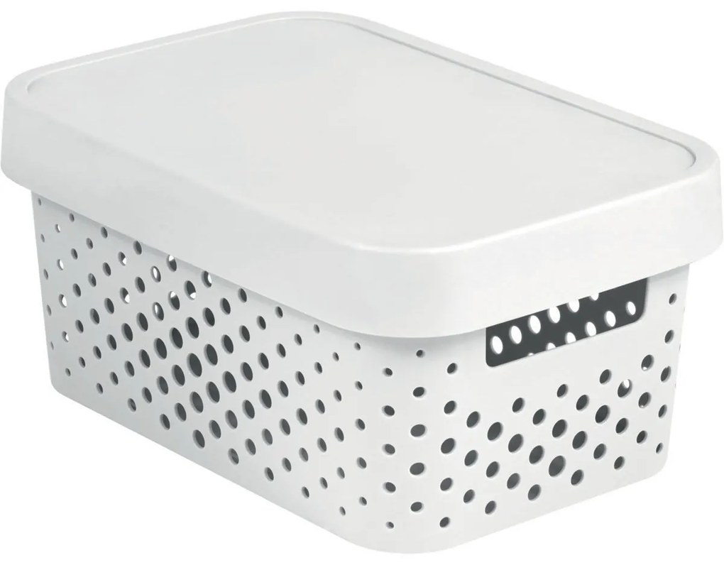 Curver Úložný box INFINITY 4,5l s vekom biely dierovaný