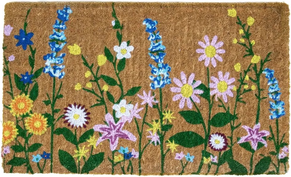 Rohožka z kokosových vlákien s motívom kvetin Coir - 75*45*4cm