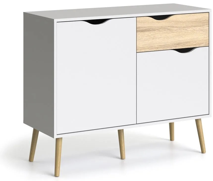 Biela komoda Tvilum Oslo, 99 x 82 cm