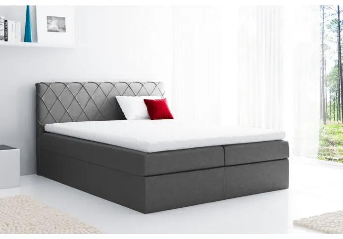 Pohodlná čalúnená posteľ Perez 200x200, šedá