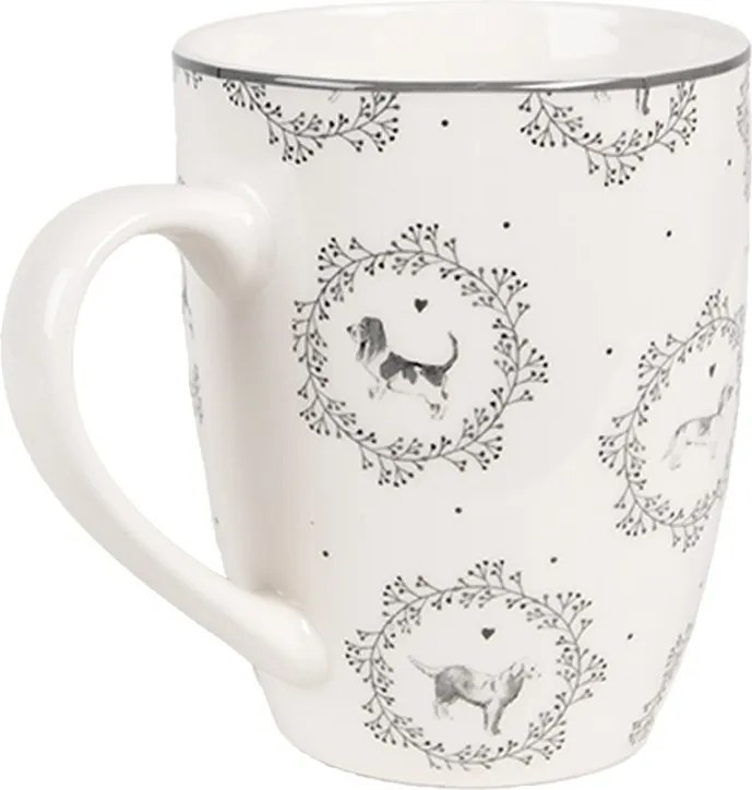 Porcelánový hrnček so psíkmi Lovely Grey Dogs - 12*8*10 cm / 325 ml
