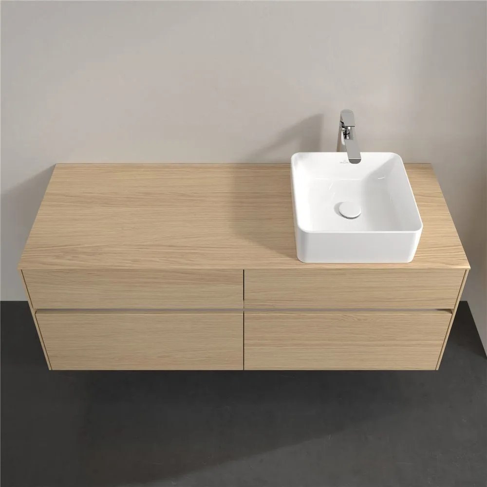 VILLEROY &amp; BOCH Collaro závesná skrinka pod umývadlo na dosku (umývadlo vpravo), 4 zásuvky, 1400 x 500 x 548 mm, Nordic Oak, C04700VJ