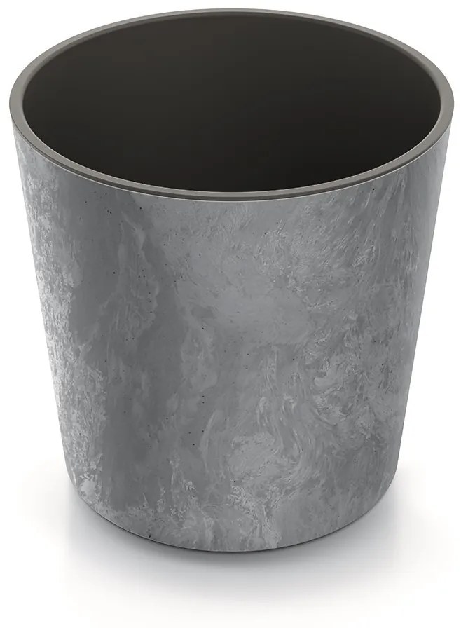 Kvetináč NURBI ROUNDED BETON EFFECT tmavo šedý