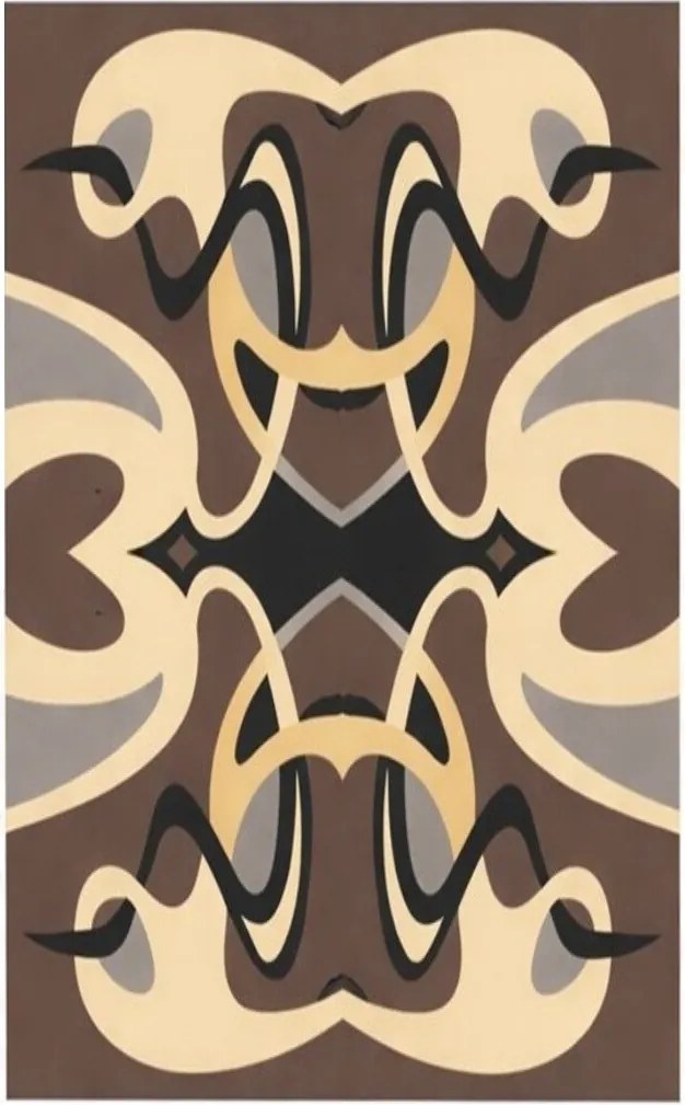 GDmats, Dizajnový kusový koberec Art nouveau, 130x170, hnedá, obývacia izba