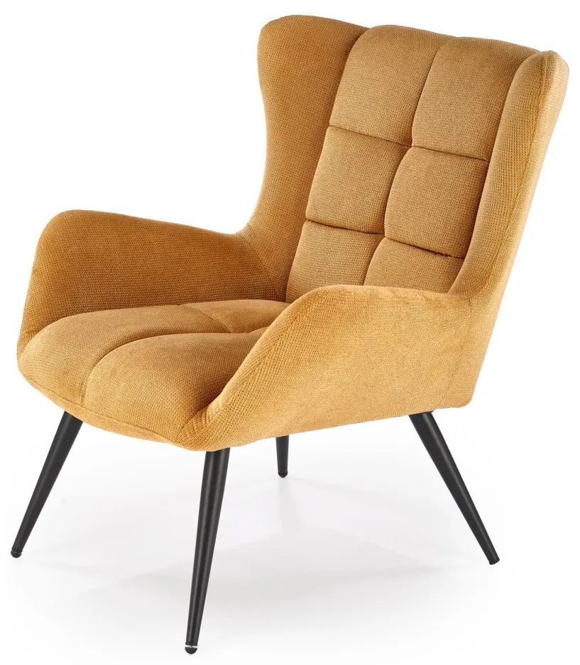 Designové křeslo Byron hořčicové