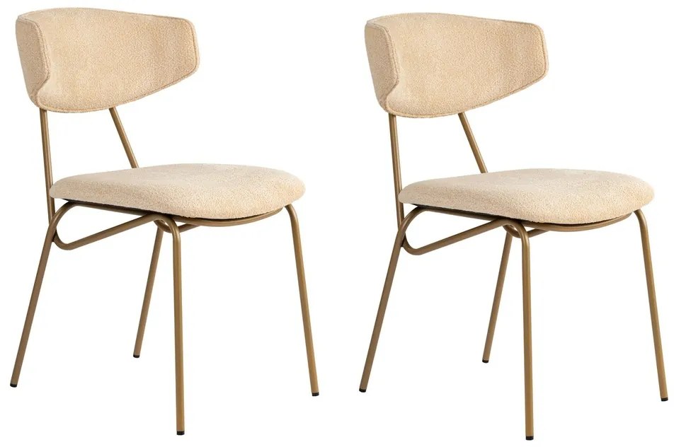 Sada jedálenských stoličiek Nancy Beige and Gold,2 ks