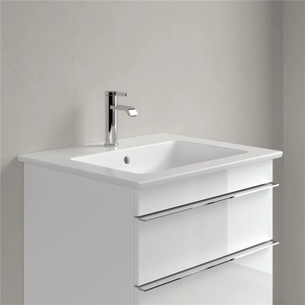 VILLEROY &amp; BOCH Venticello závesné umývadlo s otvorom, s prepadom, 600 x 500 mm, Stone White, s povrchom CeramicPlus, 412460RW