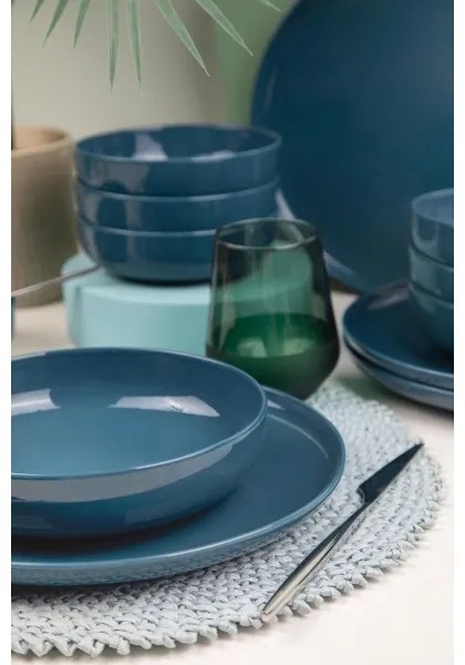 12-dielna jedálenská súprava, modrá, porcelán