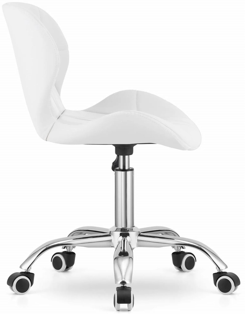 Otočné kreslo z eko kože Manhattan biele