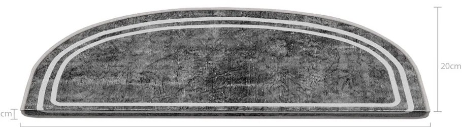 Sivé nášľapy na schody v súprave 16 ks 20x65 cm Plain – Vitaus