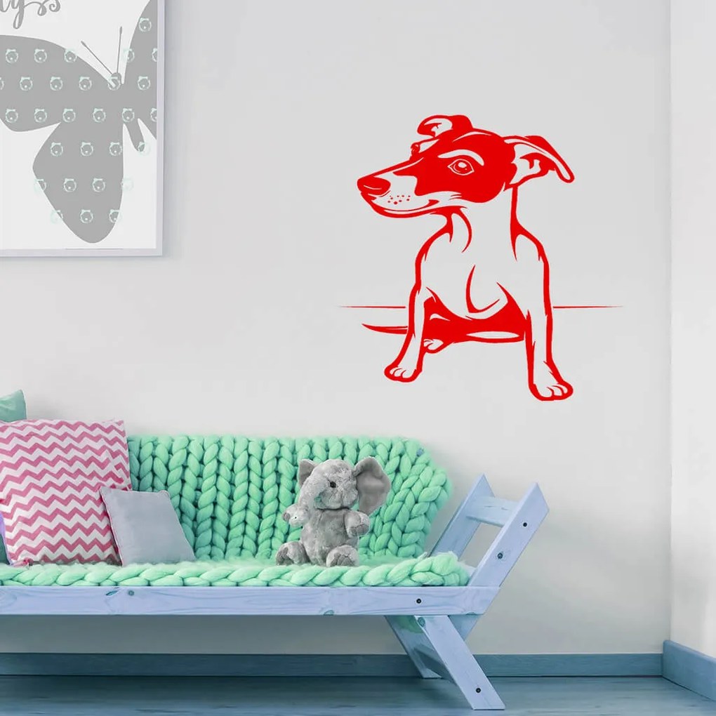 Veselá Stena Samolepka Pes Jack Russell Terrier Farba: oranžová, Veľkosť: 100 x 75 cm