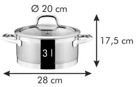 TESCOMA Kastról PRESIDENT s pokrievkou ø 20 cm, 3.0 l, 20 cm