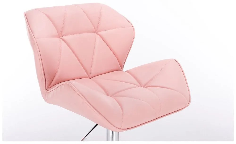 LuxuryForm DESIGN Barová stolička MILANO na striebornom tanieri - ružová