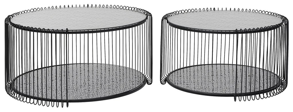 Wire Double set príručných stolíkov čierny