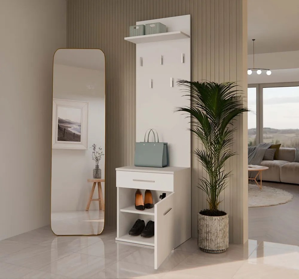 Predsieňová zostava Dialogos 2 (biela). Akcia -18%. Vlastná spoľahlivá doprava až k Vám domov. 1132567