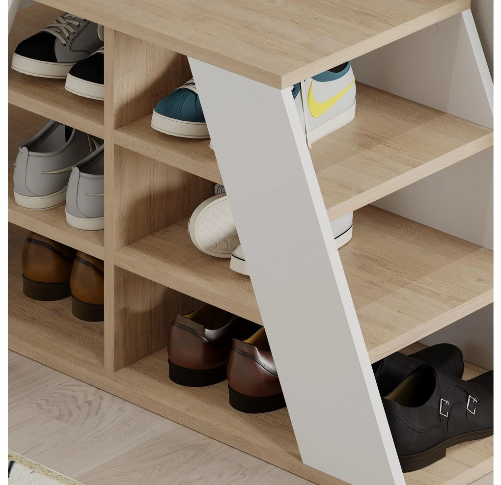 Botník (skrinka na topánky) Dubeki 1 (dub + biela). Akcia -18%. Vlastná spoľahlivá doprava až k Vám domov. 1094604