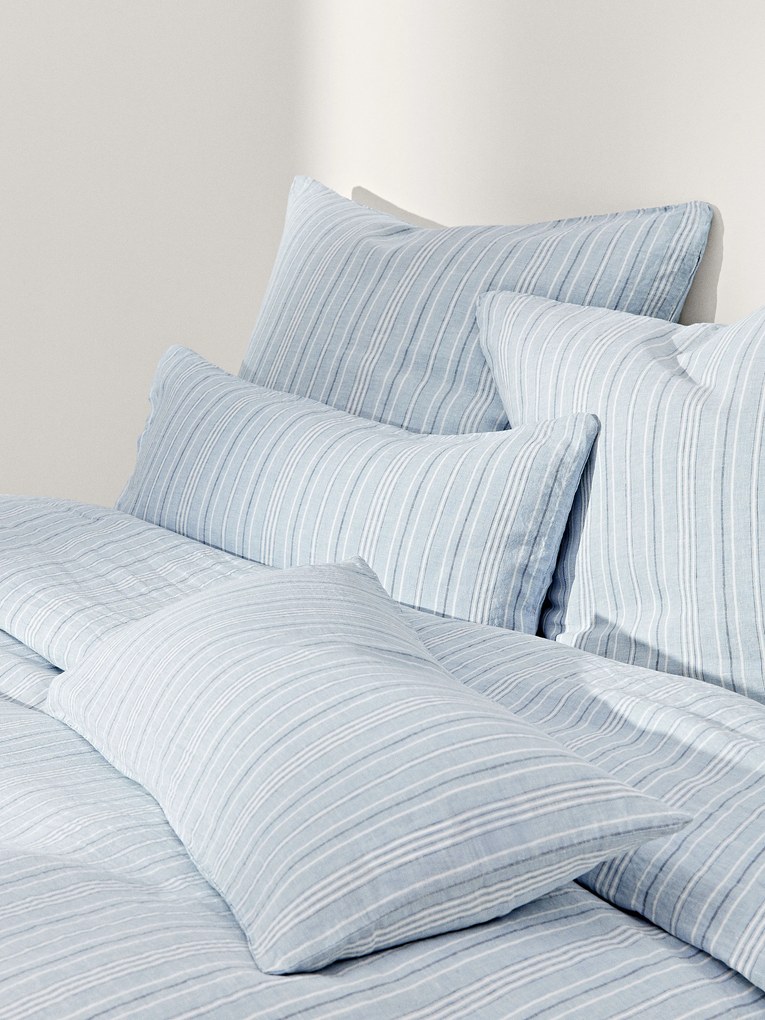 Obliečka na paplón z vypratého ľanu's pruhmi Telma