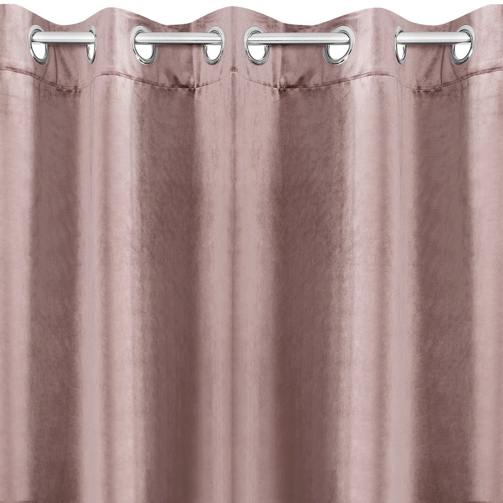 ZATEMŇOVACÍ ZÁVES NA KRÚŽKOCH RIA 140X250 CM PÚDROVO RUŽOVÁ