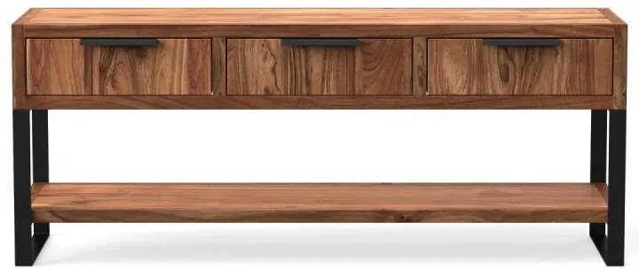 furniture-nabytek.cz - Masívna nástenná skriňa Sydney II z akácie, lakovaná, hnedá