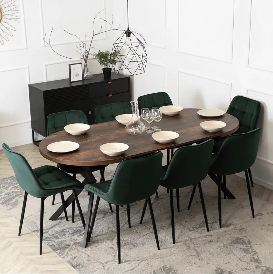 Stôl RENO 90–190 cm Dub Rustikál/Čierny