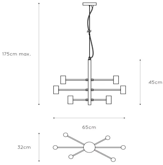 Lucide 21421/06/30 - Luster na lanku LEANNE 6xE27/60W/230V