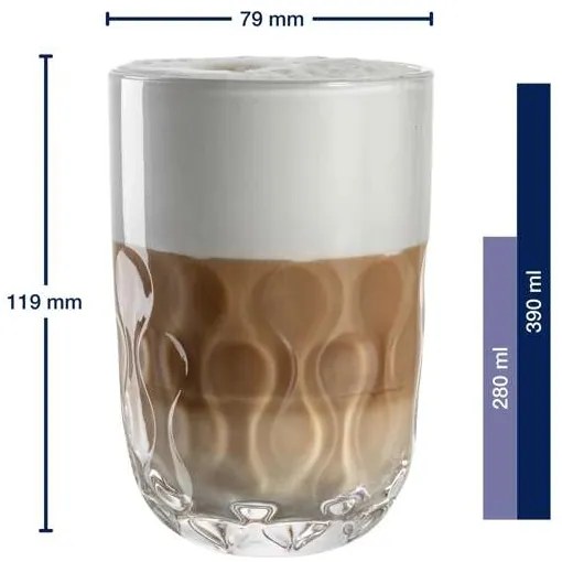 Leonardo poháre na Latte Gocce 390 ml 2 ks