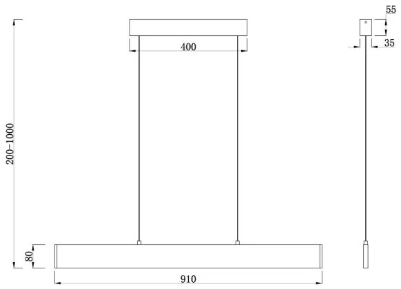 Maytoni P010PL-L23B4K - LED Luster na lanku STEP LED/23W/230V 4000K 91 cm čierna