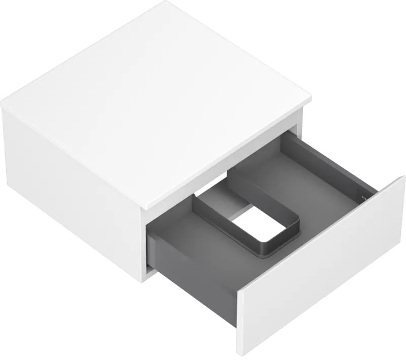 Mexen Orio, kúpeľňová skrinka 50 cm s hornou časťou, 1 zásuvka, biela matná, 91A10-05023-1-BFC01