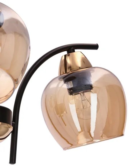 Luster na tyči MERRA 3xE27/40W/230V čierna/béžová