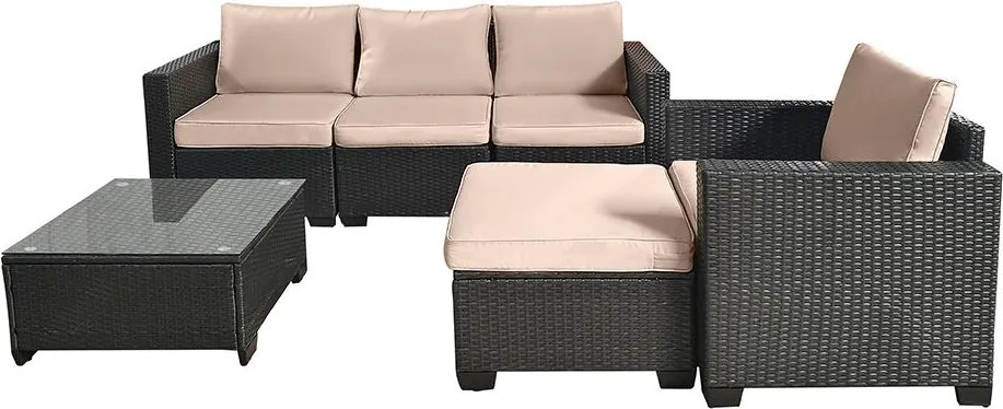 Set záhradného nábytku 6-dielny ratanový Avenberg ROVERO