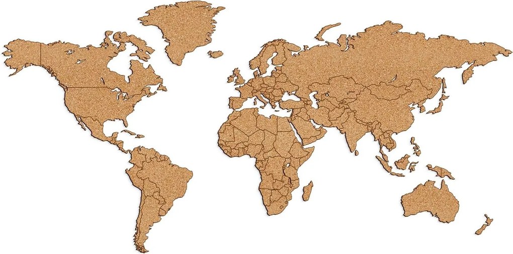 DUBLEZ | Korková mapa sveta na stenu s hranicami | Obraz