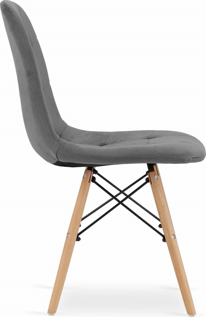 AKCIA Sivá zamatová jedálenská stolička DUMO II. akosť