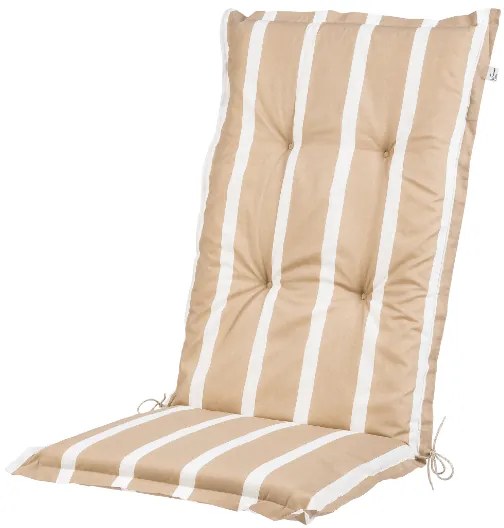 Livarno home Skladacie kreslo Valencia, 2 kusy, sivé + Podložka na kreslo s vysokým operadlom Valencia/Miami, 2 kusy, pruhy/béžová (800010729)