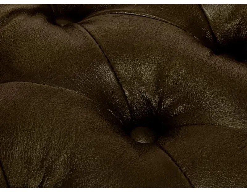furniture-nabytek.cz - Masívny taburet Chesterfield Kingsfield z pravej kože, hnedý