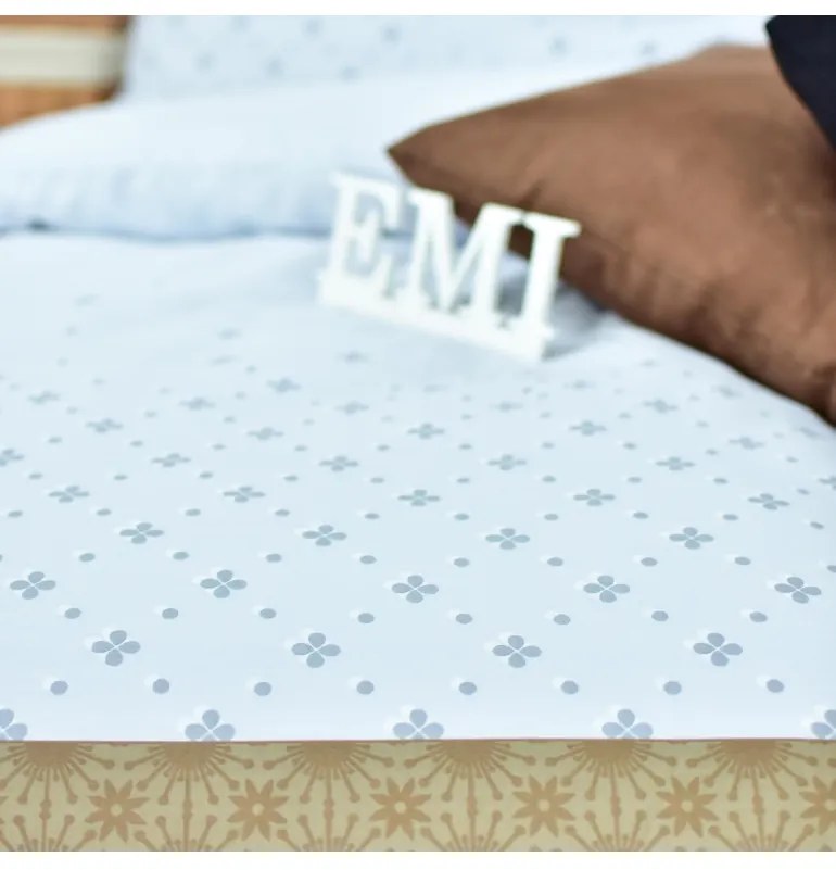 Obliečky Star satén sivo-hnedé EMI, Štandardný set jednolôžko obsahuje 1x 140x200 + 1x 70x90