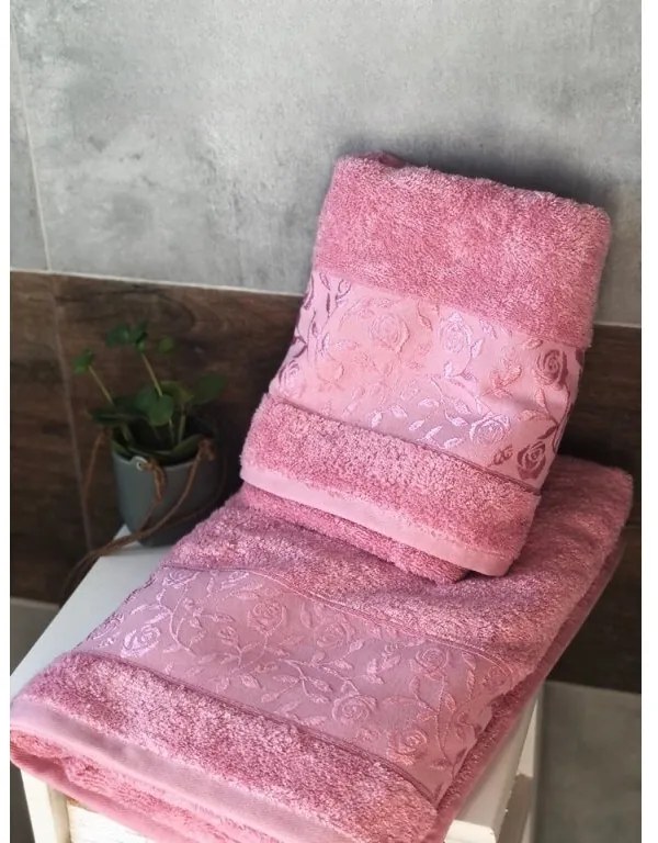 Bambusový uterák - osuška Ružová Uteraky rozmer: Uterák 50x90 cm