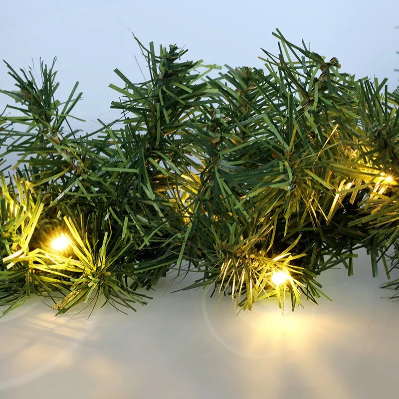 Solight LED vonkajšia vianočná girlanda s ihličím, 5m, 80x LED, časovač, 3xAA, IP44, 1v298, 5 m