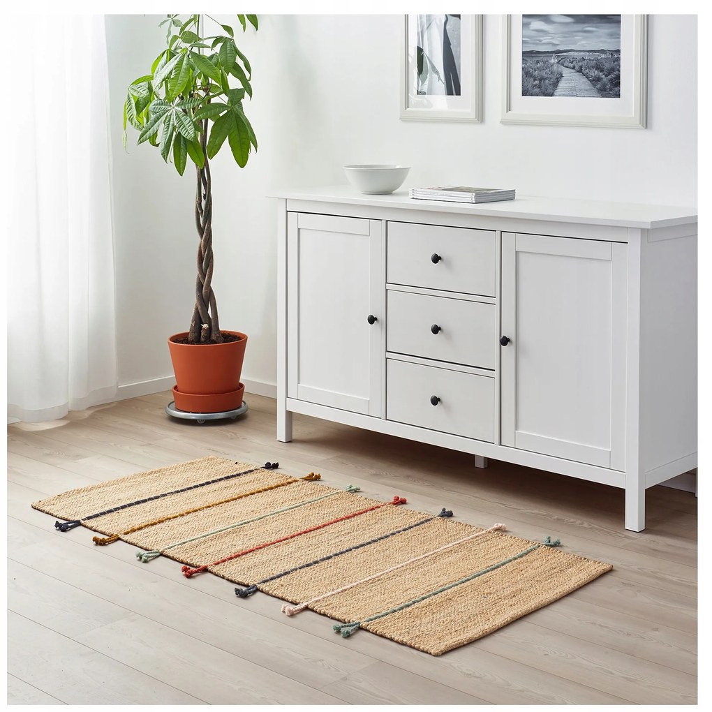 IKEA RAKLEV Koberec tkaný ručne vyrobený, prírodný, 70 x 160 cm