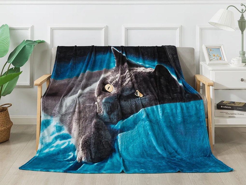 XPOSE® Mikroplyšová deka MAČKA 6 140x200 cm